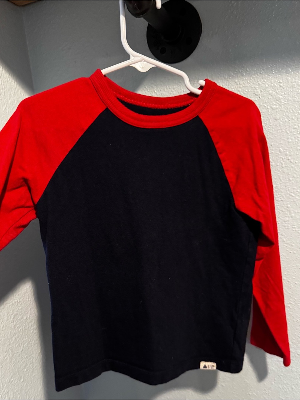 GAP Red & Navy Raglan Long Sleeve Tee